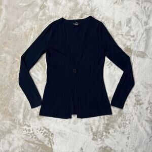 New York & Company Women's Black One-Button Fitted Cardigan Sweater XS